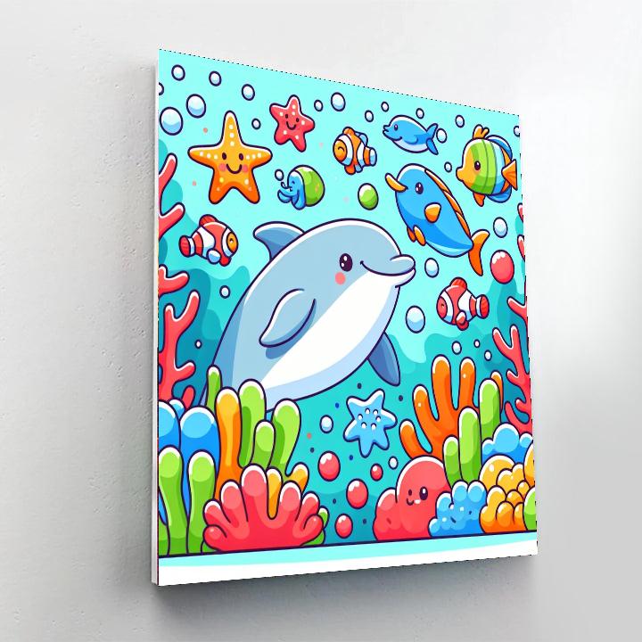 Cute Creatures Of The Sea Painting Number Kit