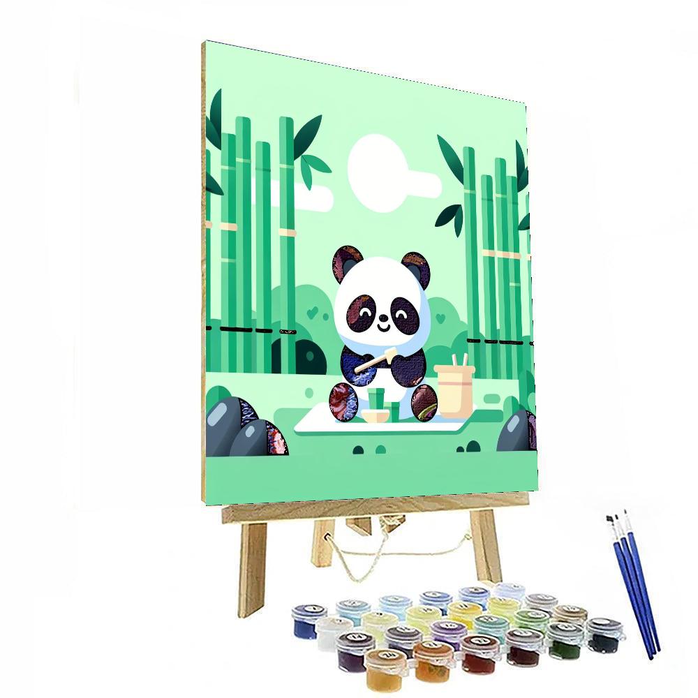 Panda's Peaceful Picnic Painting Number Kit
