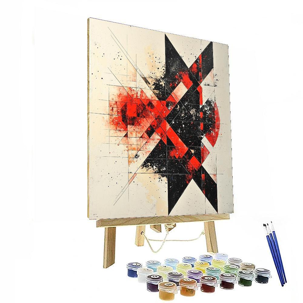 Kazimir Malevich Inspired Radiant Structure  Painting Number Kit