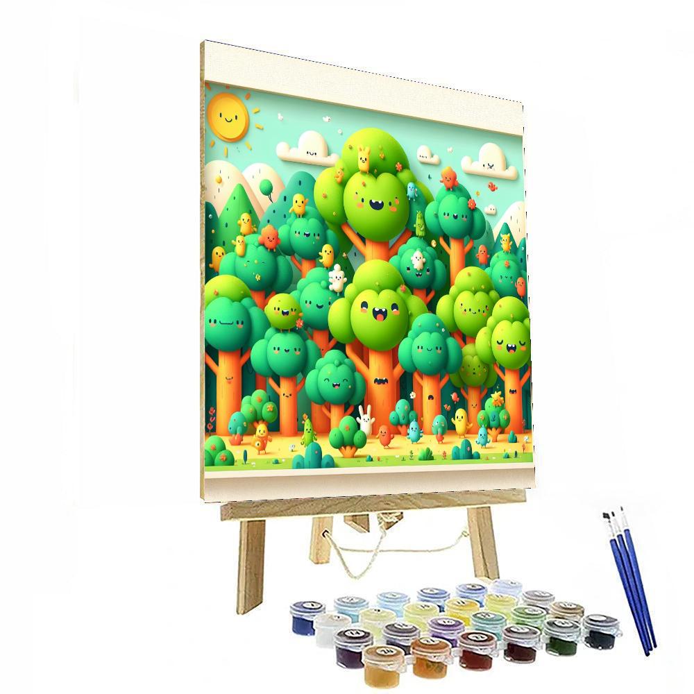 Bubbling Broccoli Forest Paint By Number