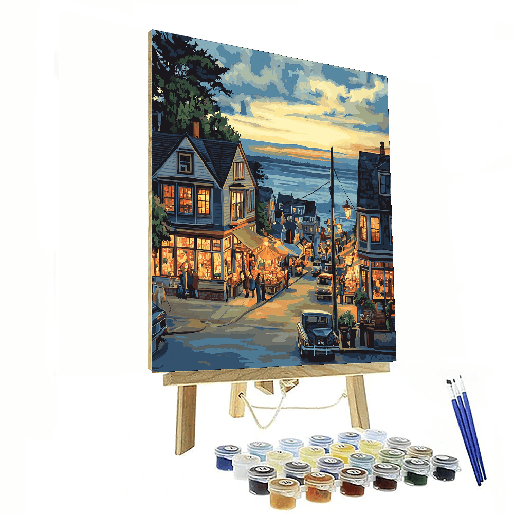 Edward Hopper Inspired Vintage Coastal Town Vibes  Paint By Numbers