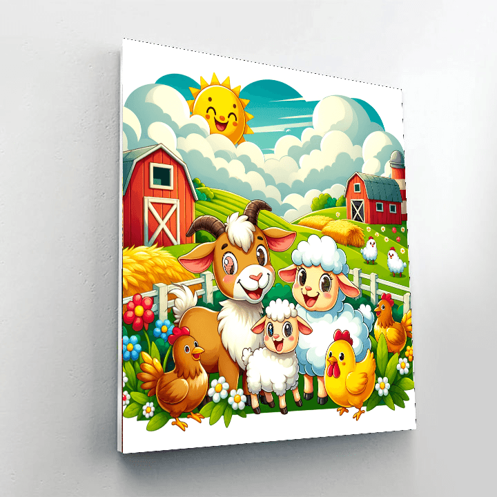 Happy Farm Friends DIY Paint By Numbers