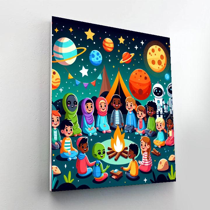 Camping In The Cosmos Number Painting