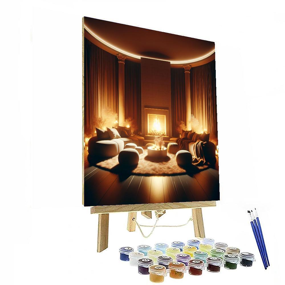 Cozy Fireplace Gathering Numbered Painting Kits
