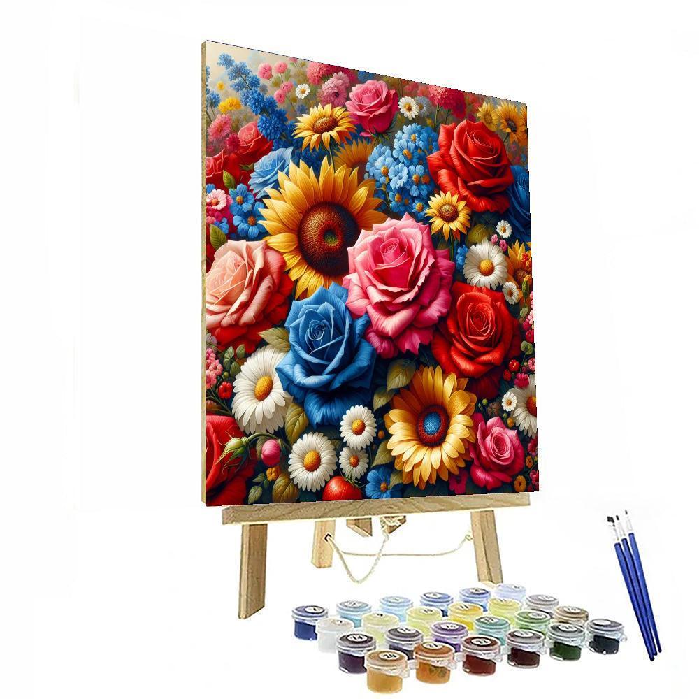 Vibrant Floral Medley Paint By Numbers Art