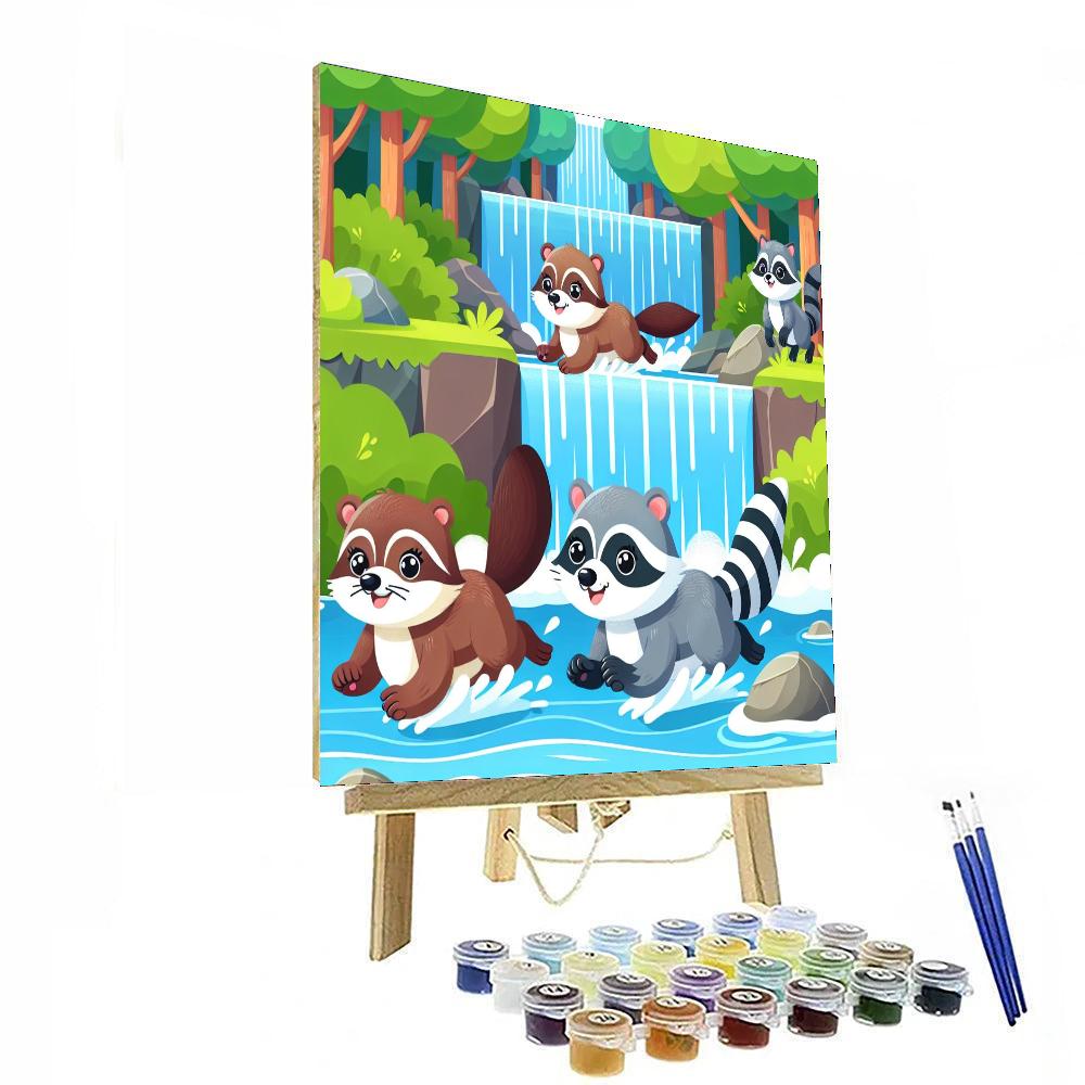 Wild Waterfall Race Paint By Numbers Art