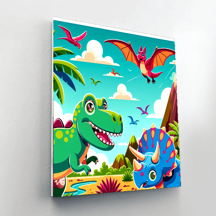 Amazing Dinosaur World Painting Number Kit