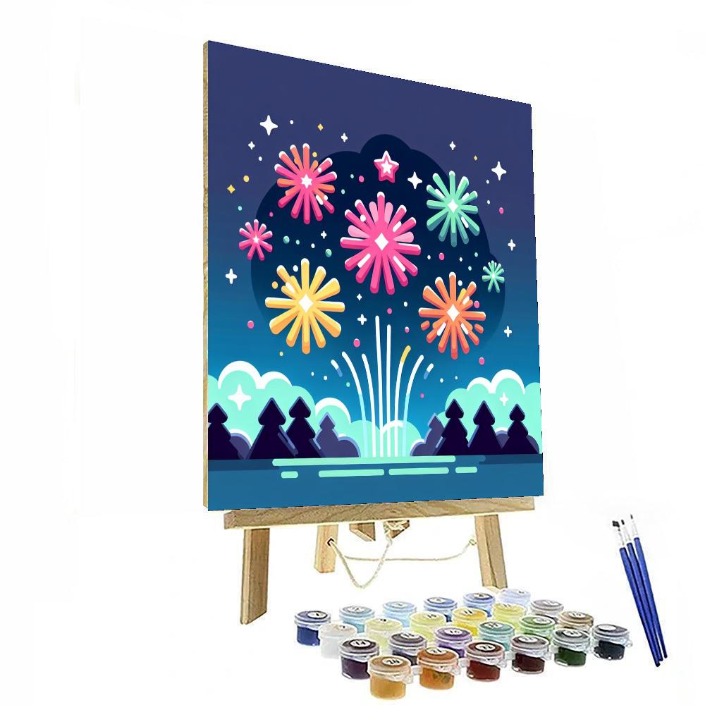 Fanciful Fireworks Fiesta Paint By Numbers Art