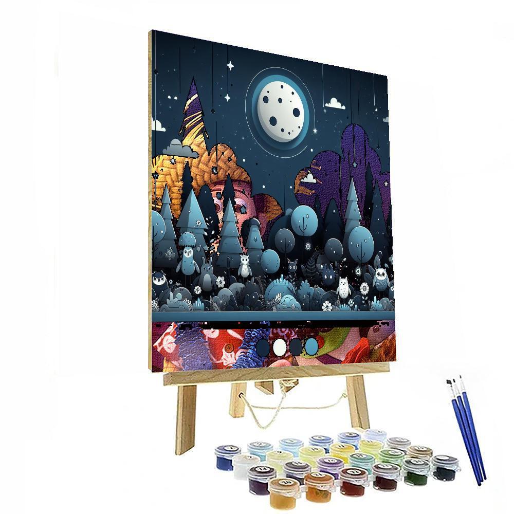 Moonlit Forest Quest Paint By Numbers Art