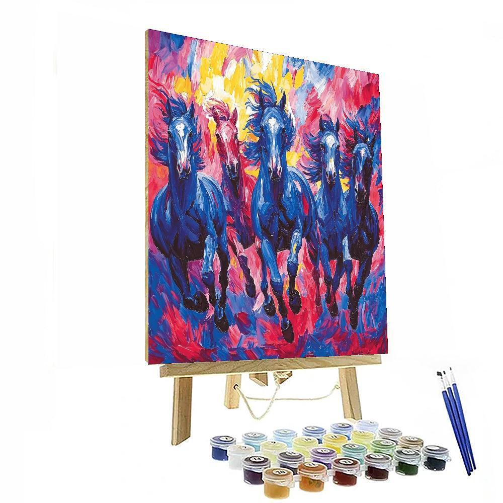 Franz Marc Inspired Wild Stallions  Painting By Numbers Kit