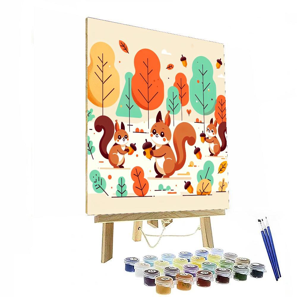 Autumn Acorn Adventure Paint By Numbers Art