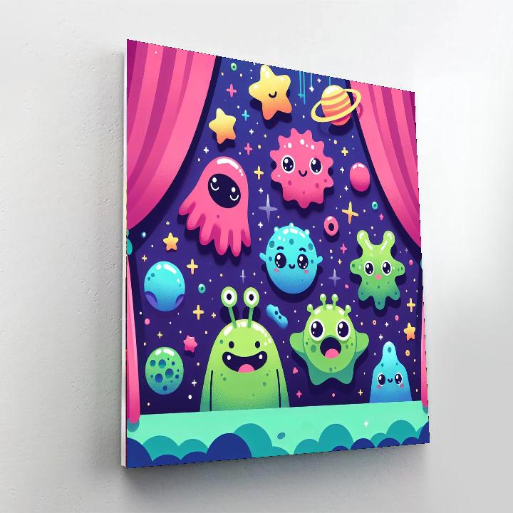 Funky Space Creatures Paint By Numbers Art