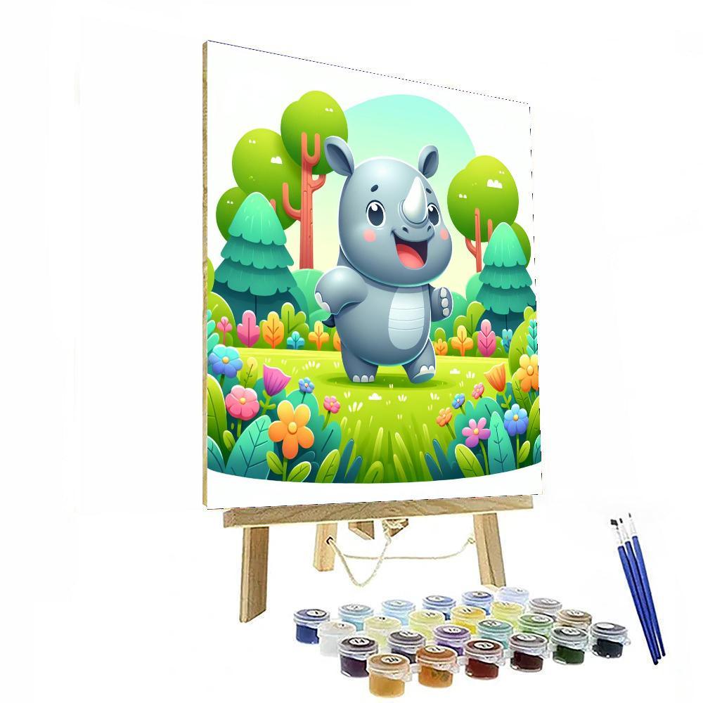 Radiant Rhino Painting By Numbers Kit