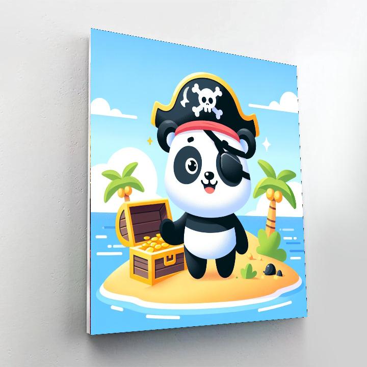 Pirate Panda's Treasure Hunt Paint By Numbers