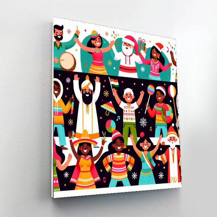 Happy Holiday Friends Number Painting