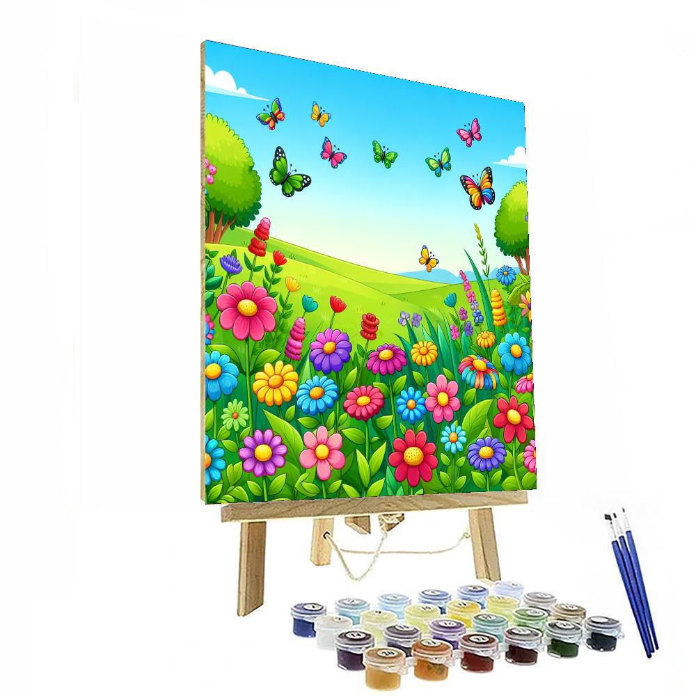 Blossoming Butterfly Garden Painting Number Kit