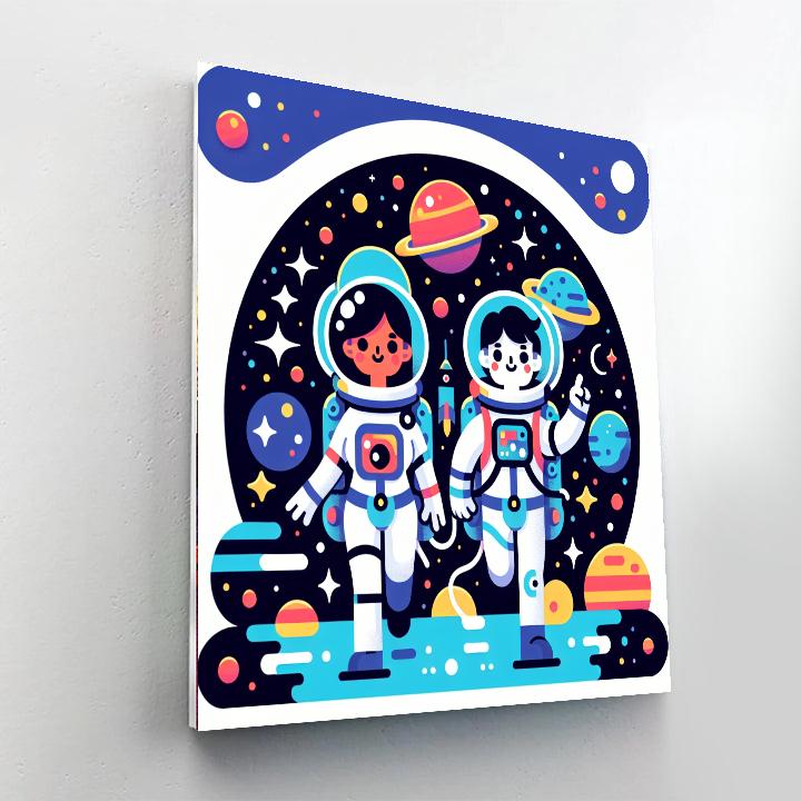 Glowing Galaxy Explorers DIY Paint By Numbers