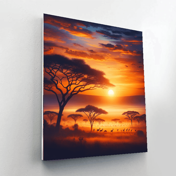 Serengeti Sunset Glow Paint By Numbers