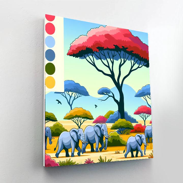 Wise Elephant Walk Painting By Numbers Kit