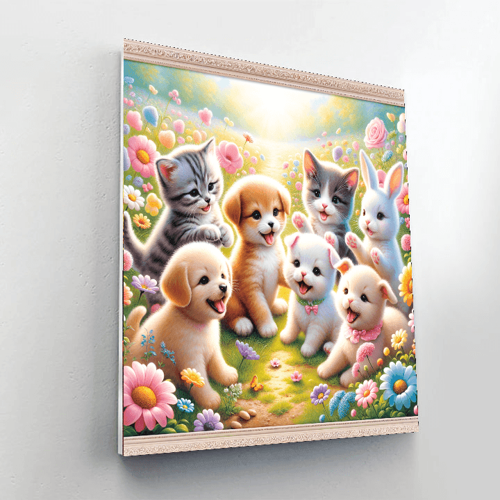 Playful Baby Animals Paint By Number