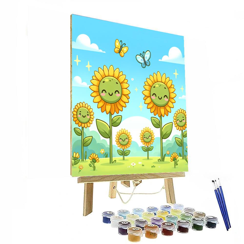 Happy Sunflower Parade Painting By Numbers Kit
