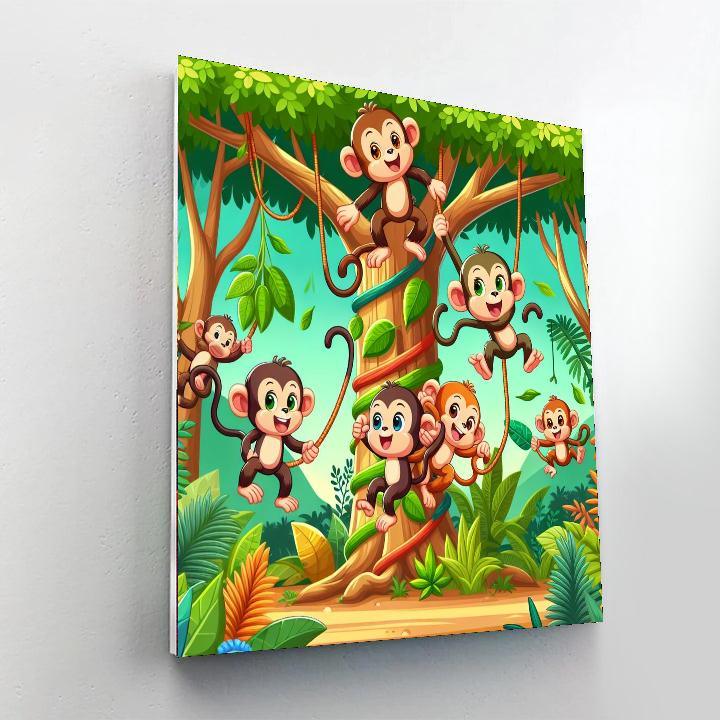 Merry Mischievous Monkeys Paint By Numbers