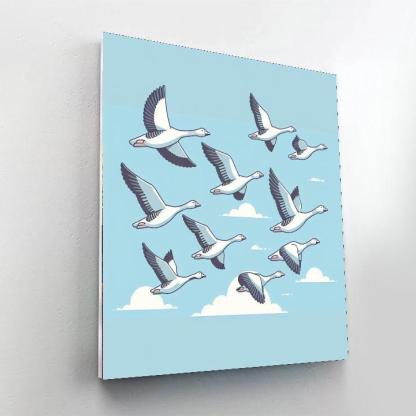Gliding Geese Paint By Number