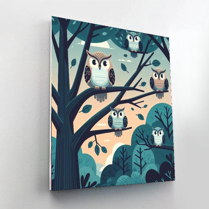 Wise Owls Numbered Painting Kits