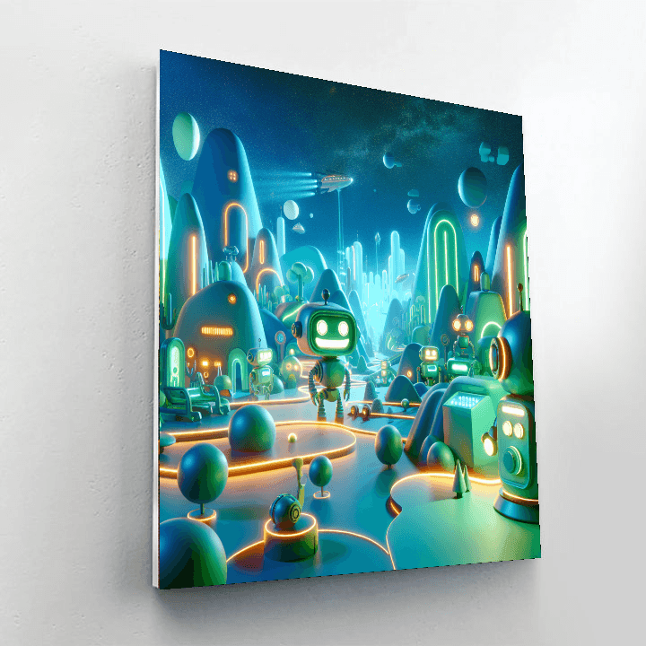 Whimsical Robot Land Paint By Number