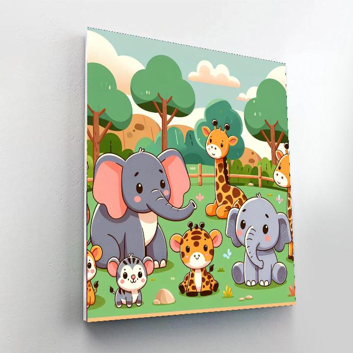 Cuddly Zoo Babies Painting By Numbers Kit