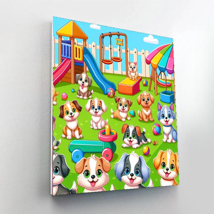 Playful Puppy Playground Number Painting