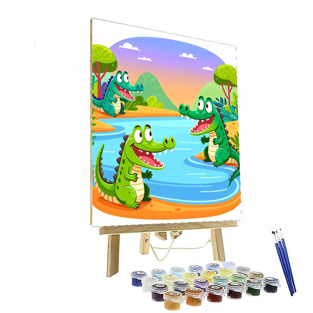 Comical Crocodile Chatter Paint By Numbers