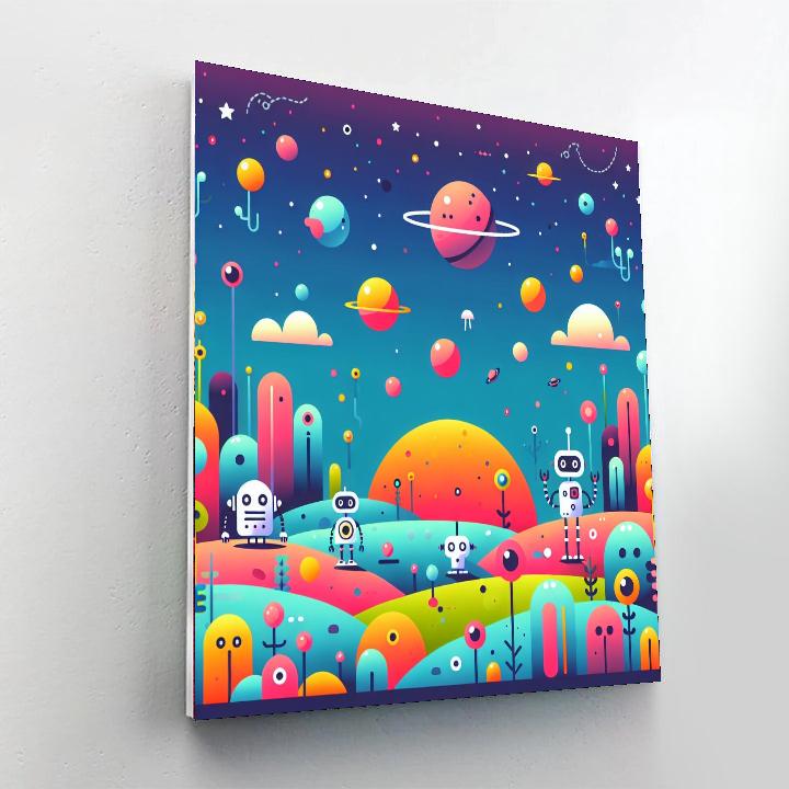 Robot Galaxy Expedition Painting Number Kit