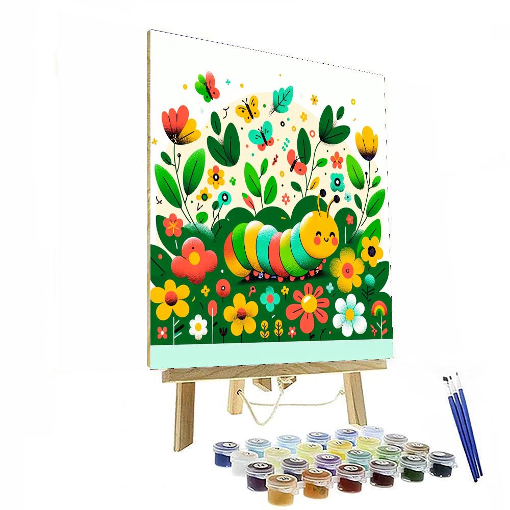 Cute Caterpillar Crawl Painting By Numbers Kit