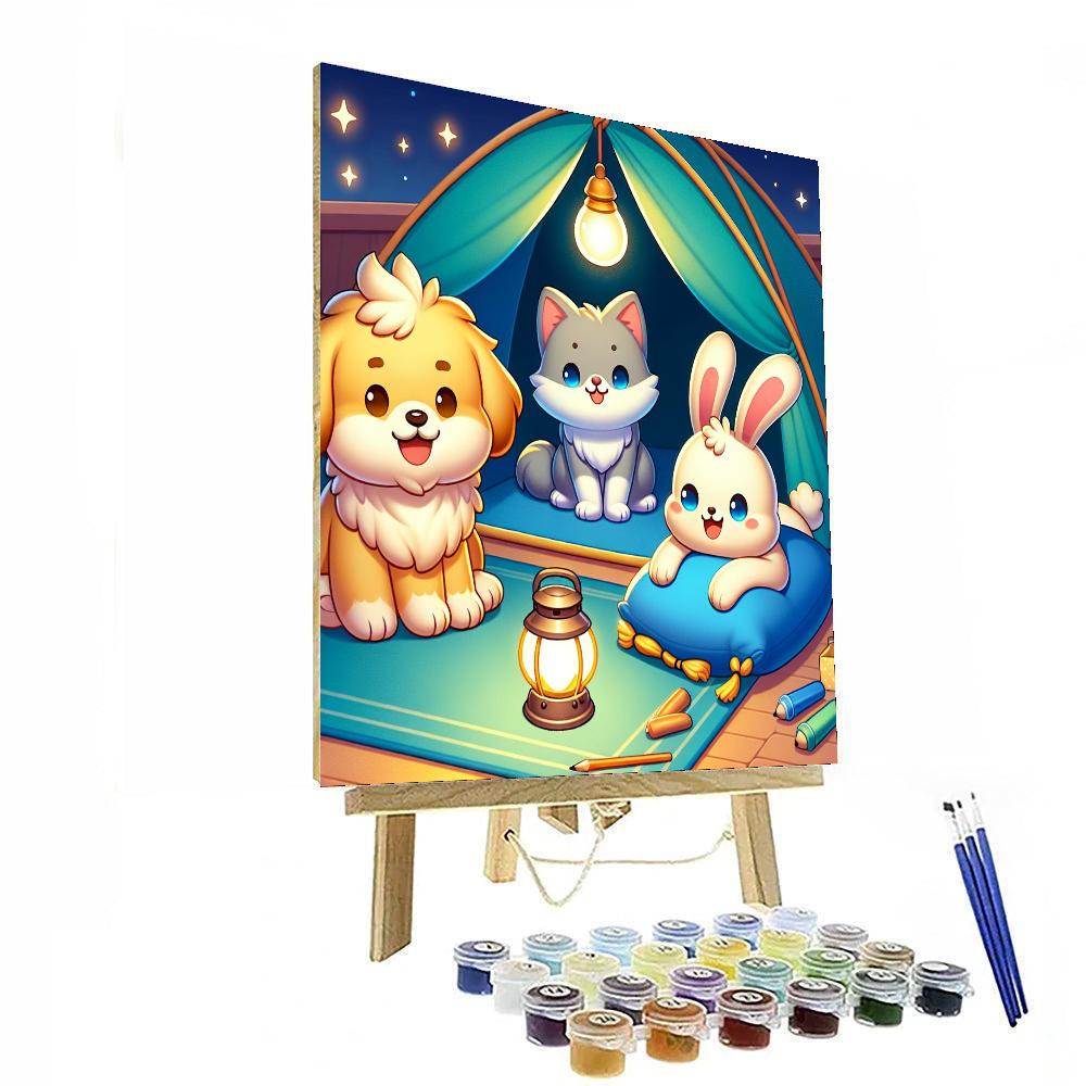 Furry Friends Sleepover Paint By Numbers