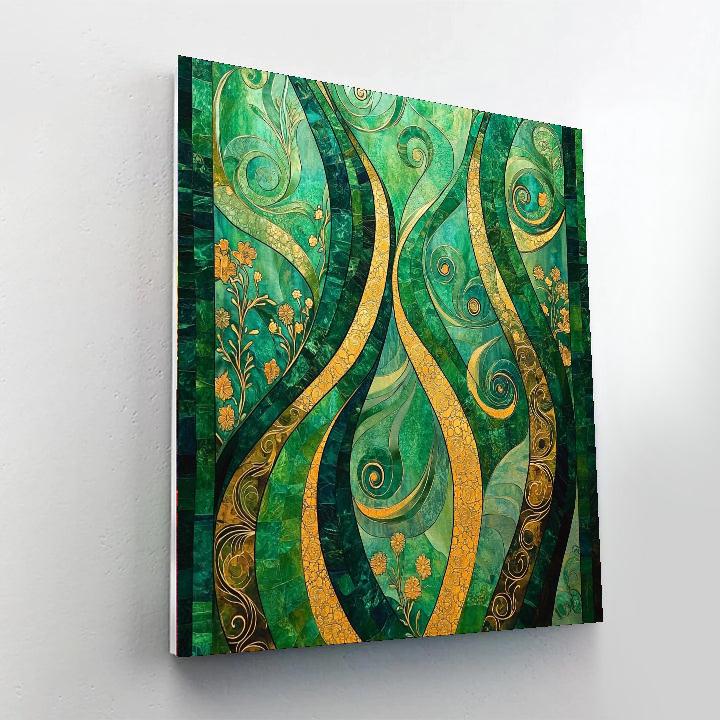 Gustav Klimt Inspired Emerald Harmony  Paint By Numbers Kits
