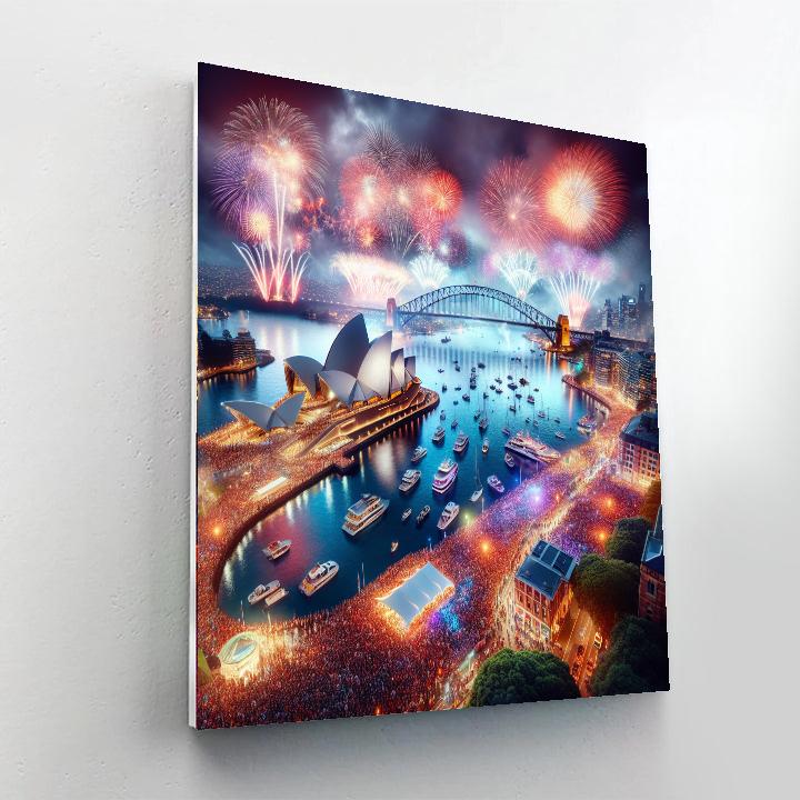 New Year’s Eve Fireworks - Sydney Painting By Numbers Kit