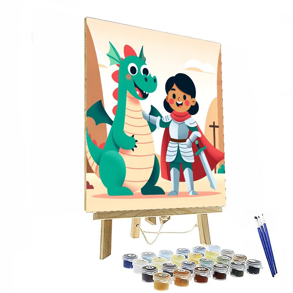 Courageous Knight Dragon Paint By Number