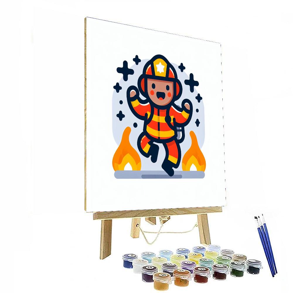 Dancing Firefighter DIY Paint By Numbers