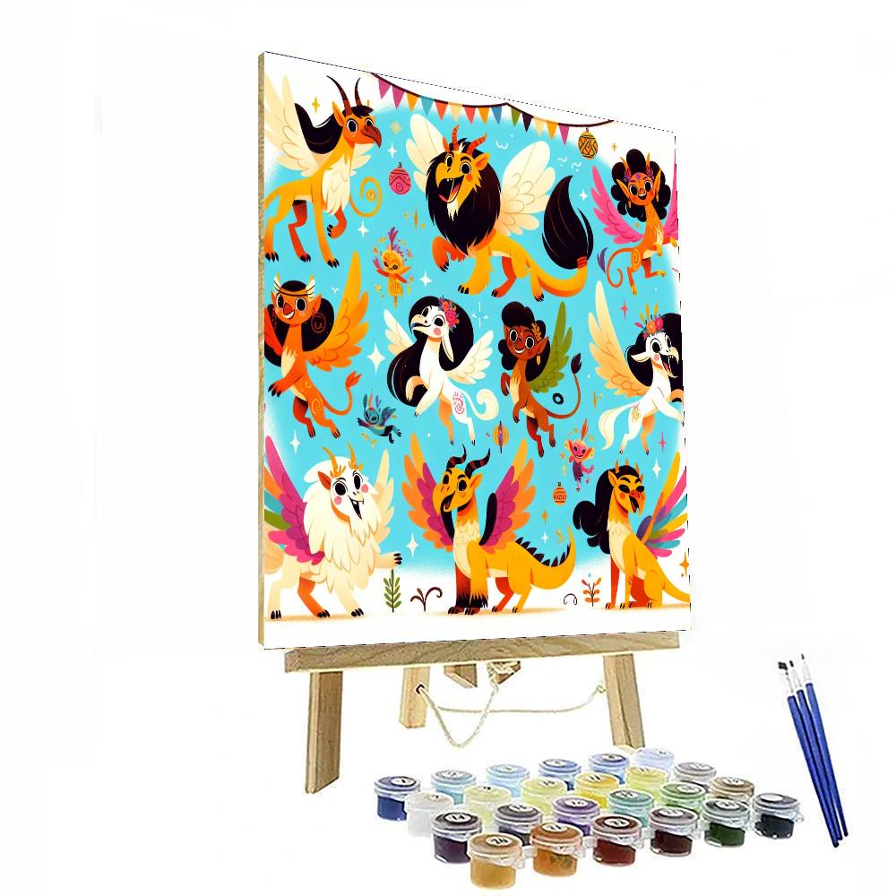 Fantasy Fauna Fiesta Paint By Numbers Art