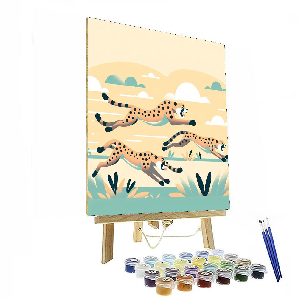 Charming Cheetahs Numbered Painting Kits
