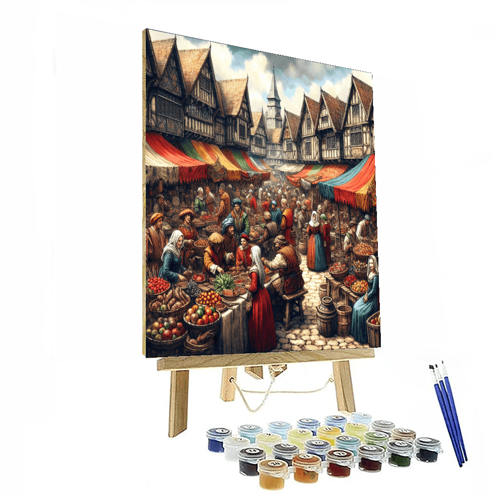 Medieval Market Day Number Painting