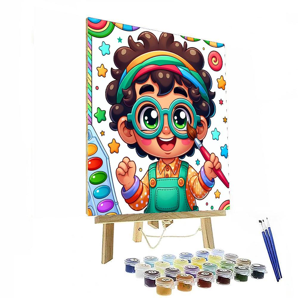 Curly Kiddo DIY Paint By Numbers