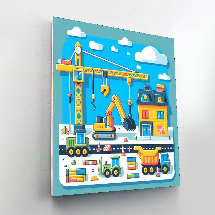 Construction Builder Site Numbered Painting Kits