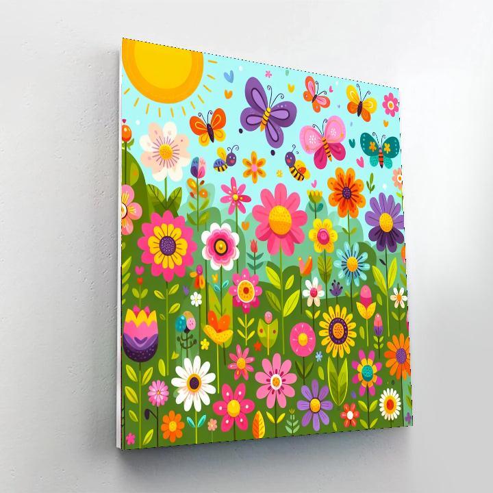Dazzling Flower Garden Number Painting
