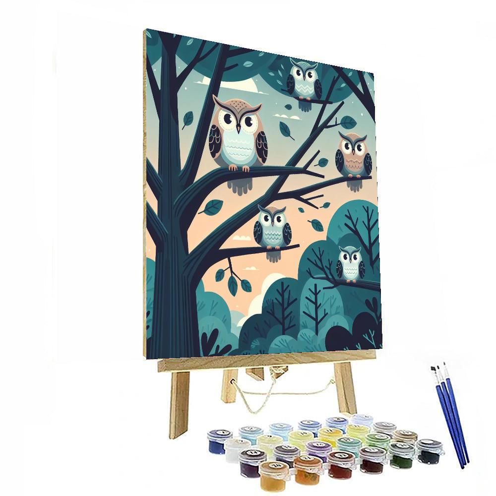 Wise Owls Numbered Painting Kits