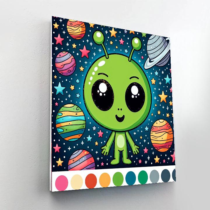 Astro Alien Paint By Numbers Art