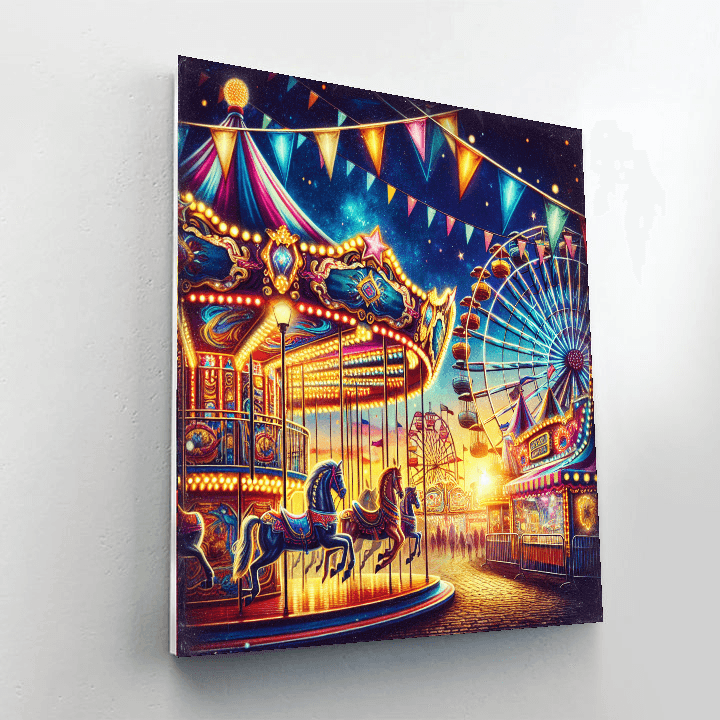 Vintage Carnival Night Number Painting