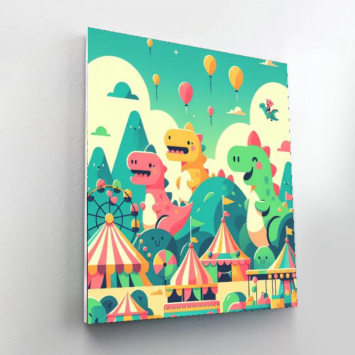 Dinosaur Fun Fair Paint By Numbers Art