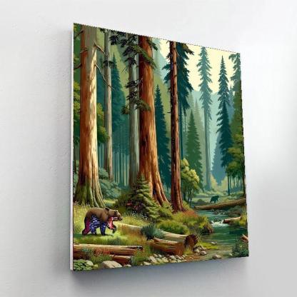 Bear's Woodland Retreat Painting By Numbers Kit